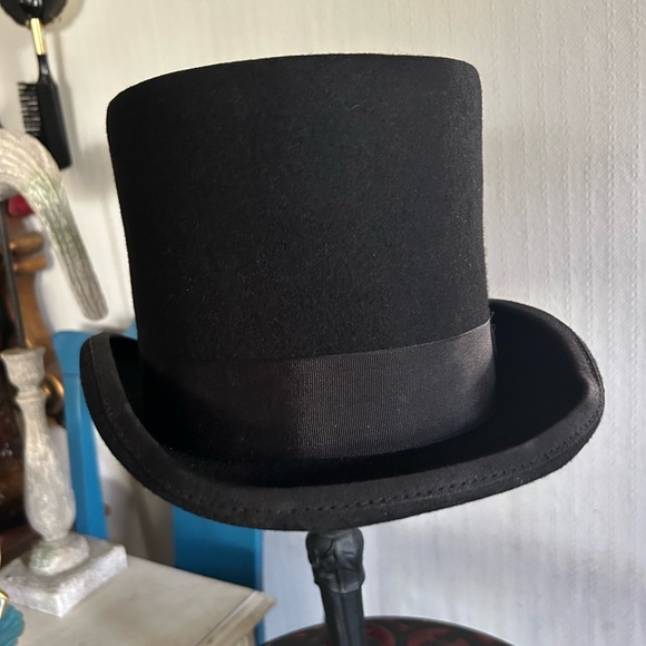 Vintage Black Wool Top Hat - Picture 5 of 8